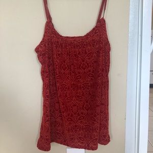 Lucky Brand red patterned tank top (size small)